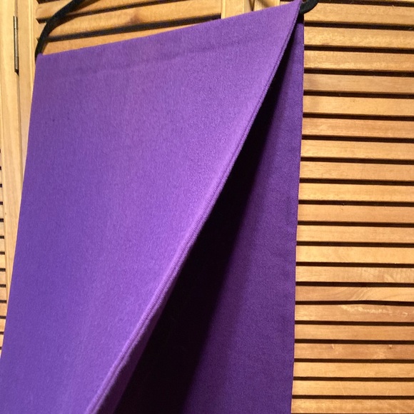 Vintage Heavy Wool Gaberdine Purple Shawl/Wrap with Fringed Hem - Picture 13 of 13